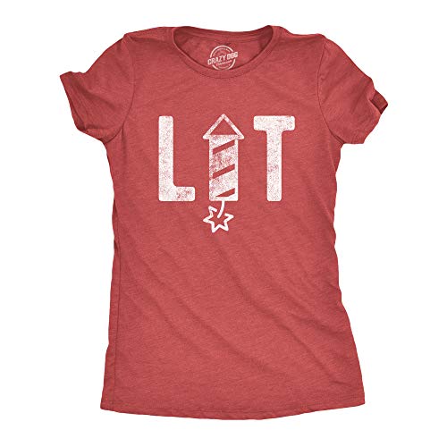 T-shirt Lit Firework femme tshirt drôle 4th of July firecracker novelty tee