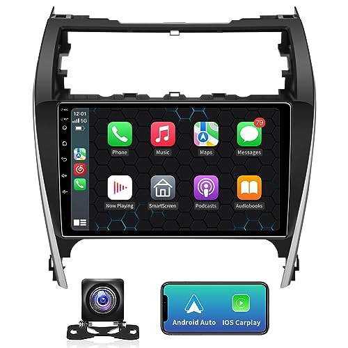 PASYRTM 10.2 Inches IPS HD Touch Screen Car Radio Wireless CarPlay Android Auto GPS FM/SWC Bluetooth Backup Camera (Fit for Toyota Camry 2012 2013 2014 JBL)