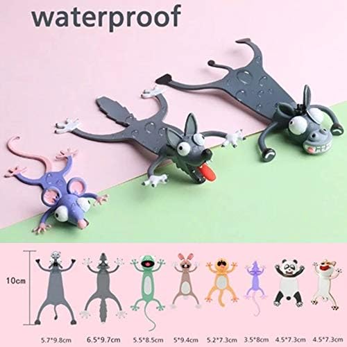 Metyere 3D Wacky Animal Bookmark Fun Reading 3D Stereo Cartoon Animal Funny Bookmarks for Kids Teens Boys Girls - Image 3