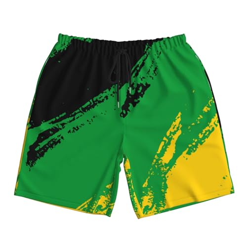 Jamaica Flag Color (5) Beach Shorts Beachwear Board Short Swim Trunks for Men3