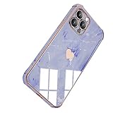 ROMDS Marmor Hülle für iPhone 13/13 Pro/13 Pro Max Hülle Weich TPU Stoßfest Handyhülle Cover Herzform Muster Silikonhülle Kameraschutz Schutzhülle,Blau,for 13 Mini