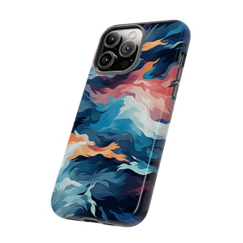 Coque rigide iPhone 14 Pro Max vagues multicolores pour votre quotidien