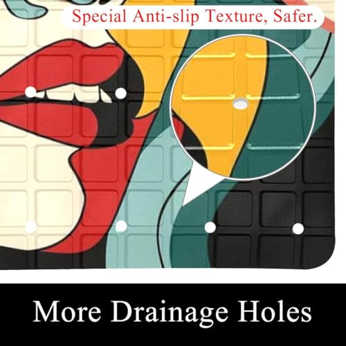 Tapis de bain antidérapant abstrait chic et absorbant haut de gamme - 3