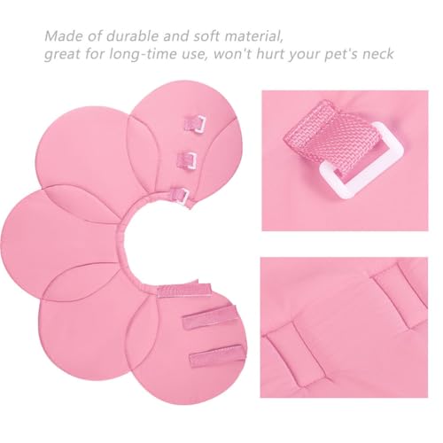 Image of POPETPOP Flower Shaped Protective Collar for Dogs Anti-Lick Recovery Neck Cover Lightweight Elizabethan Collar Alternative for Scratching Wounds Rashes and Post-Surgery Care 15.35 X 11.02 X 0.51 in