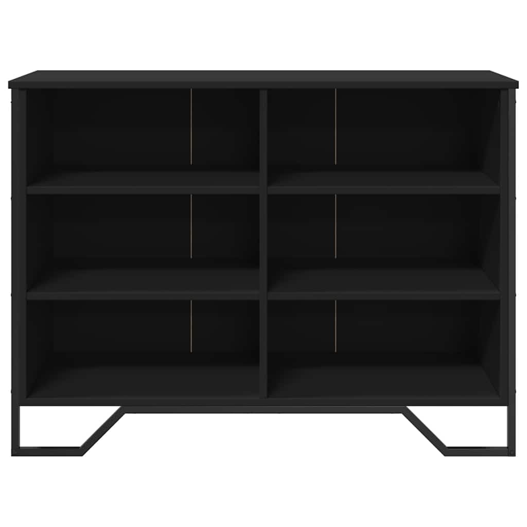 Credenza nera, 101 x 35,5 x 74,5 cm, in legno e gambe in metallo, moderna, per soggiorno, corridoio, ufficio, con spazio salvaspazio