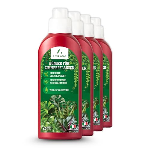 Preisvergleich Produktbild LERAVA Grünpflanzendünger (4x700 ml) - Flüssigdünger für Zimmerpflanzen - Fördert kräftiges Wachstum - Universeller Pflanzendünger für Grünpflanzen und Palmen - Hochwirksam & ergiebig