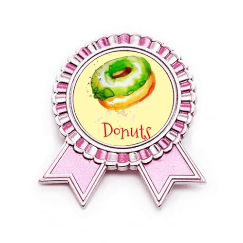 Broche aquarelle faite main dessert rose en métal d'artisanat d'art format M