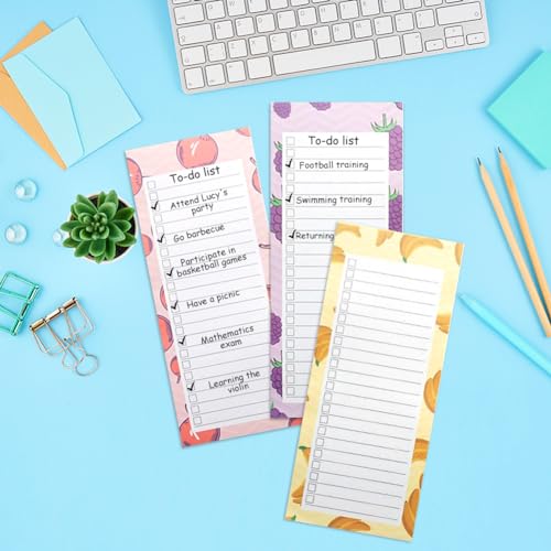 3 Pack Magnetic Shopping List Pad for Fridge,150 Tear Off Sheets Magnet Notepad,21.3 x 8.9cm Magnetic Memo Pad,Magnetic Fridge Shopping List for Meal Plans,To Do Lists,Appointment Reminders (B) — view 3