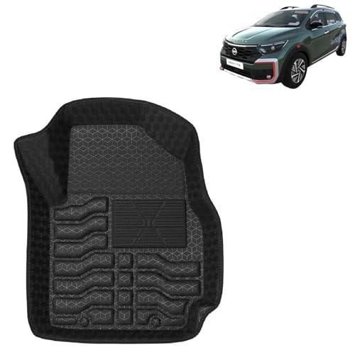 Image of Kingsway Accessories Premium 4.5D Car Floor Mats Only Compatible with Nissan Gravite (Year 2026 Onwards) All Model, Set 4 Pcs, 100% Waterproof Tray Shape PVC Foot Mats | Black | 1 Year Warranty