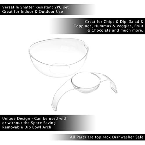 Chip and Dip Bowl-Serving Set for Indoor Outdoor Cocktail Parties and Entertaining-Serveware for Chips, Salsa, Fruit, Dips and More by Classic Cuisine