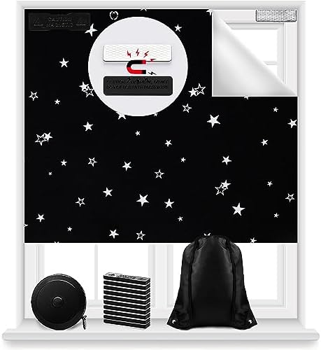 100% Blackout Magnetic Window Cover – Portable Shade, 57"x39", Fits Bedroom, Nursery, Media Room