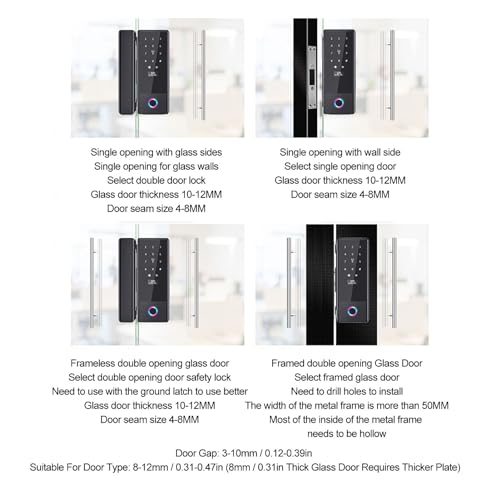 Verrouillage intelligent empreinte et code pour porte en verre de bureau - 6