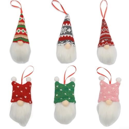 Nordischer Stil Strick-Zwerg Weihnachten Ornament Set drei oder sechs...