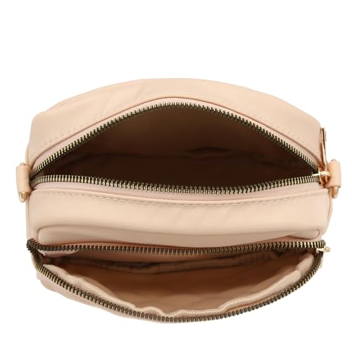 Image of FashionPuzzle Quilted Nylon Crossbody Bag with Wide Strap