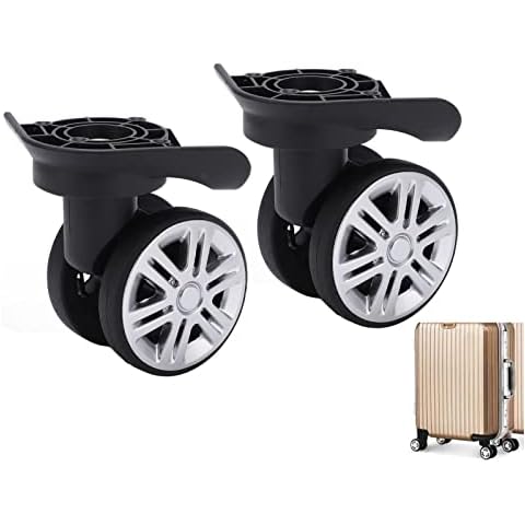 Natudeco 2Pcs A19 Luggage Porous Wheels Mute Double Row Wheels Suitcase Casters Lockbox Spinners Wheel Swivels Wheel Replacement Travel Customs Box Repair Accessories Cover