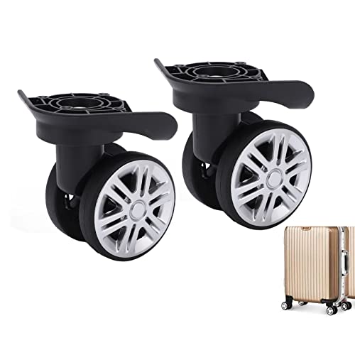Natudeco 2 uds A19 Equipaje Ruedas porosas silenciosas Ruedas de Doble Fila Maleta Ruedas Lockbox Spinners Rueda giratoria reemplazo de Rueda Caja de Aduanas de Viaje Accesorios de reparación Cover