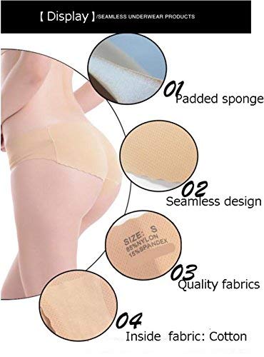 Xinshun Nm Padding Panties Push Up Panties Fake Seemless Padding Briefs Silicone Hip Padship Padded Pantie Butt Pads Beige S #TOP6