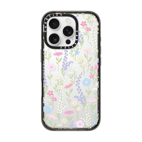 Coque iPhone 16 Pro fine antichoc CASETiFY Impact rose noir transparent