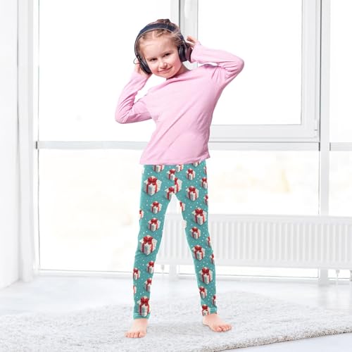 Girls' Athletic Leggings Ankle Length Yoga Dance Pants Kids Teen 4T Gift Polka Dot4