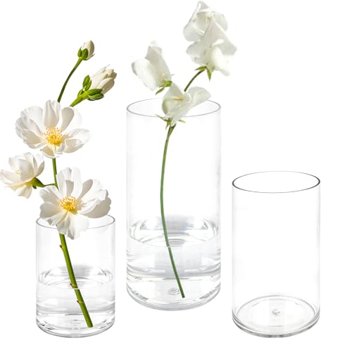 Olrla Klar zylindrische Vasen, 3 teiliges Set, Kleine Acryl...