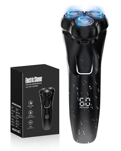 Rasoir Électrique Homme avec Écran LCD, IPX7 Étanche pour...