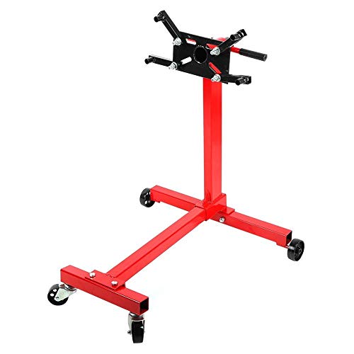 Engine Stand, Red Steel Rotating Engine Support Stand Adjustable Easy to Assemble Repair