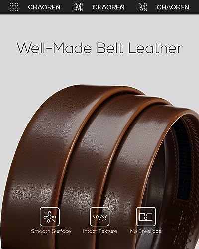 Image of CHAOREN Leather Ratchet Belt for men 1 3 /8 inch for Dress Pants - Micro Adjustable Belt Fit Everywhere