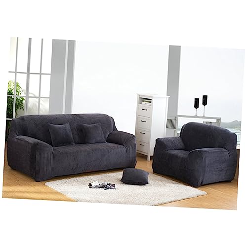Housse de canapé extensible 3 places gris protection élastique - 3