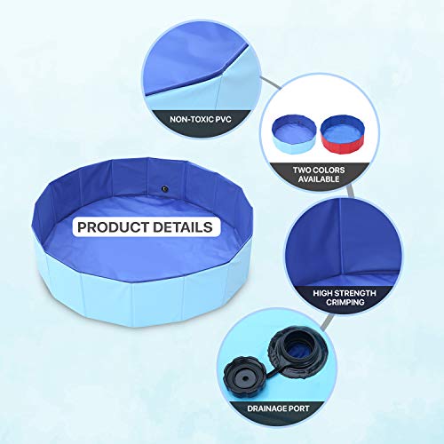 Mirtillo & Memole Hundepool, Kleiner Pool, großer XL-Pool, Pool für große Hunde, Klapppool, extra großer hoher Pool… – Bild 4