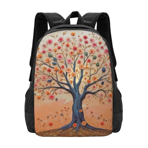Beautiful Backpack Floral Tree Blossom Bloom 17 Inch Large Durable Book Bag Double Zipper Backpack Unisex