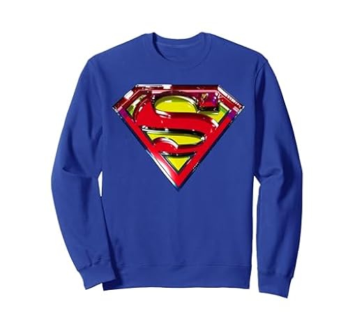 Vidrio con logotipo de DC Superman Sudadera, Unisex para adultos, Azul Real, L | Ya disponible en tu tienda friki favorita! En mundofriki.es!