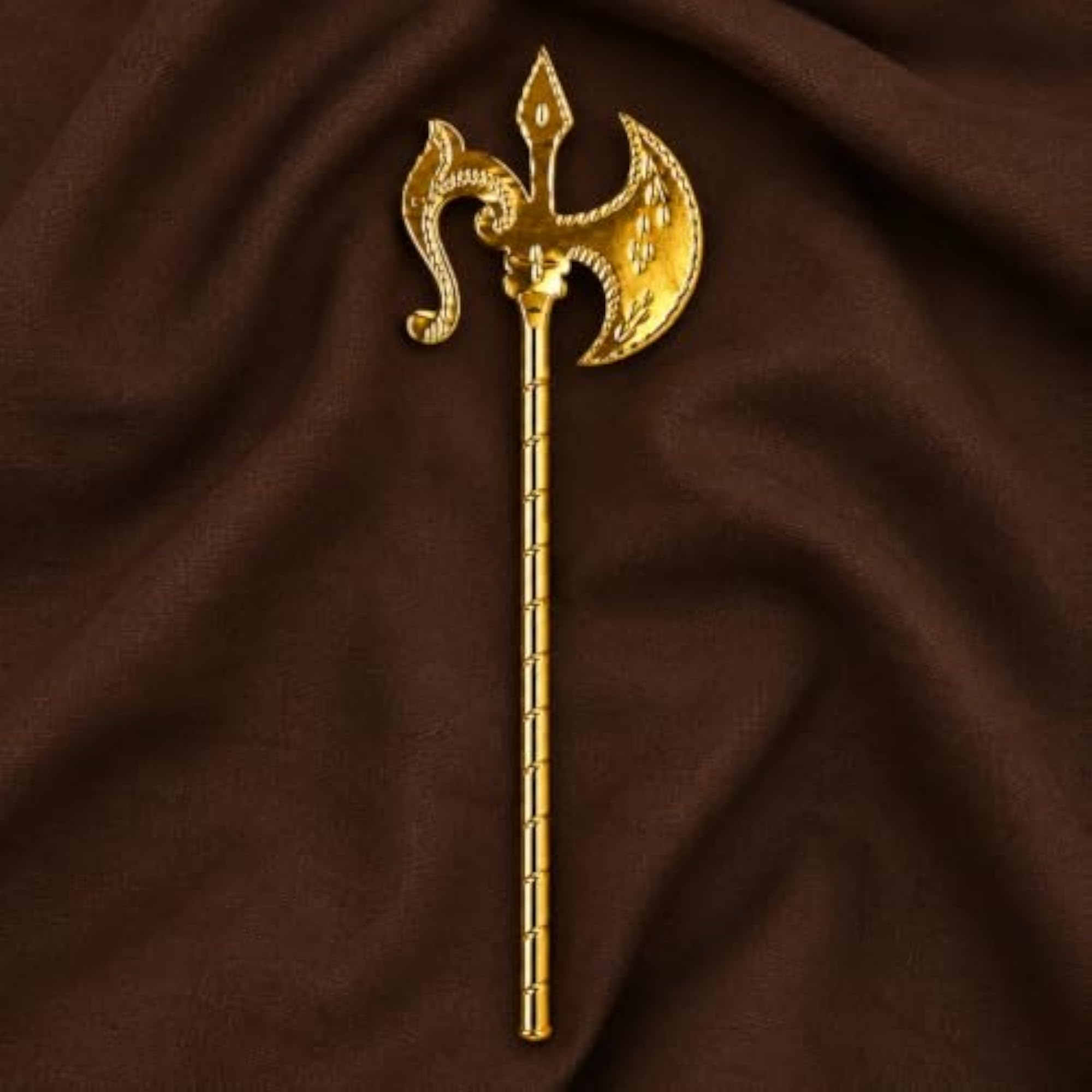 Art Jewellery Traditional Gold Finish Trishul with Temple Design