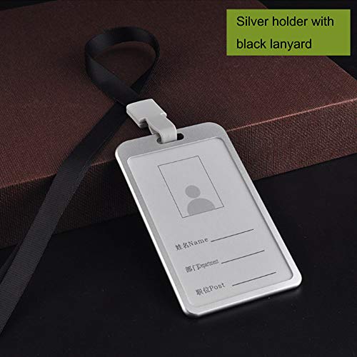 Utenew 3 Pack Aluminum Alloy Badge Holders With Lanyard And Removable Clip, Id Name Passes Cards Holder Protector Sleeve #TOP1