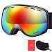 Gonex Ski Snow Goggles Anti-fog Windproof UV400 Protection with Double Spherical Lens with Goggle Case, Black, Small