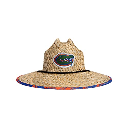 Image of FOCO Men's NCAA College Team Logo Floral Straw Sun Hat