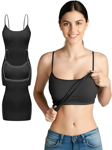 Emmalise Women Camisole Built in Bra Wireless Fabric Support Long