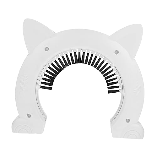 Yardwe Pet Door Cat Entrance Door Interior Cat Door Brush Groom Dog Door Set Sturdy Abs Material Easy Install for Thicken Doors
