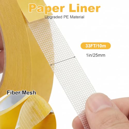 Image of Heavy-Duty Double Sided Tape, 1inch x 33FT Clear Tape with Residue-Free