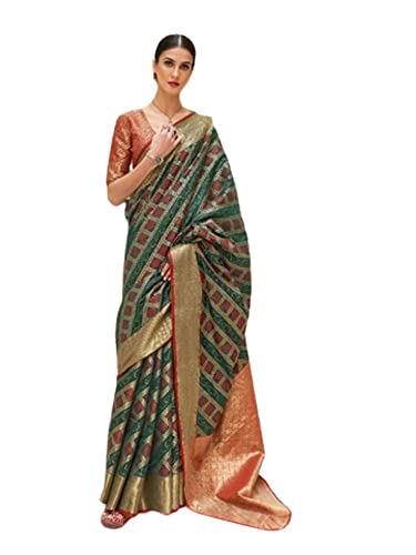 Sari en soie Patola traditionnel la tenue de fête sans pli parfait