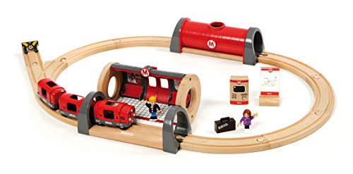 image for BRIO Metro Railway Set - 20-Piece FSC-Certified Wood Set & Accessories
