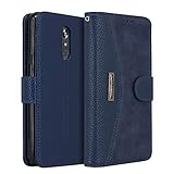 Leather Wallet Phone Case for LG Stylo 5, IDOOLS Folding Flip Cases Protective Cover Strong Magnetic Closure with Card Slots Kickstand -Blue