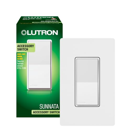 Lutron Sunnata On/Off Accessory Switch with Wallplate, only for use with Sunnata LED+ Dimmers, ST-ASW-WH, White by Lutron - Used condition - US$18.29