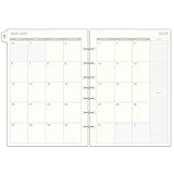 2019 Monthly Planner Refill, Two Page Per Month, January 2019 - December 2019, 5.7“x8.3