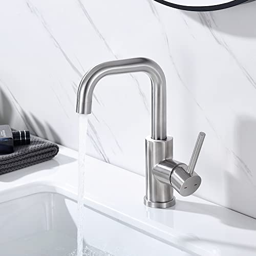 Maynosi Waschbeckenarmatur Mit Hohem Auslauf – Mischbatterie In Chrom, Spritzwasserfrei, Einfach Zu Montieren