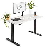 Tablakala - Escritorio Elevable Eléctrico | Tablero 120x60 cm Blanco | Patas Negras | Ajustable en Altura 71-121 cm | Standing Desk Ergonómico, Mesa Elevable