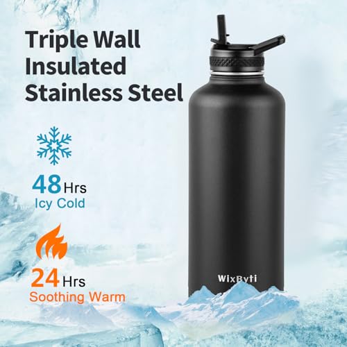 WixByti 87 oz Insulated Water Bottle with Straw, Stainless Steel Water Jug by WixByti - Used condition - Image 2