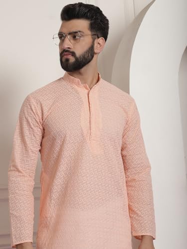Image of SOJANYA Men's Silk Blend Regular Fit Casual (Since 1958 Woven Design Kurta with Churidar & Embroidered Nehru Jacket
