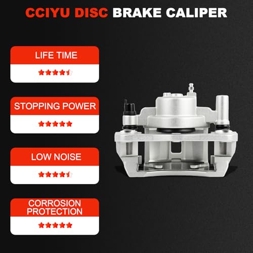 Image of cciyu Front Right Disc Brake Caliper Assembly w /Bracket 19B2609 | For Ford,For Mazda - For 626 1993-2002,For MX-6 1993-1997,For Probe 1993-1997,For Protege 1999-2003,For Protege5 2002-2003