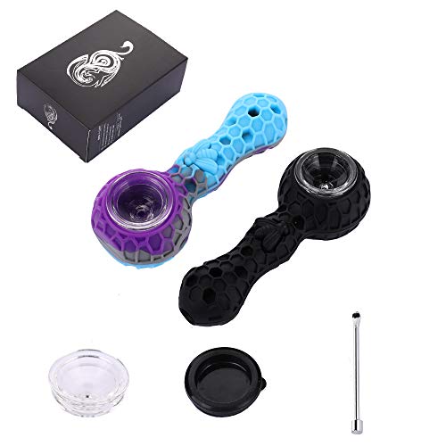 Portable Silicone Tools Set with Screen Filters (Purple and Black Set)