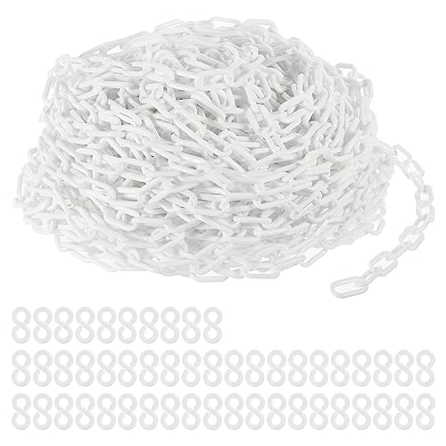PATIKIL Cadena de Plástico Eslabones, 200 Pie Cadenas de Seguridad, para Barreras, Control de Multitudes, Líneas de Espera, Estacionamiento y Decoración
